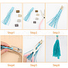 Gorgecraft 160Pcs 4 Colors Iron Fold Over Crimp Head Clips without Loop FIND-GF0006-94-6