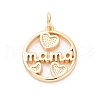 Mother's Day Brass Pendants KK-D360-19G-1