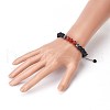 Natural Lava Rock and Non-Magnetic Synthetic Hematite Beads Braided Bead Bracelets BJEW-JB03975-07-4