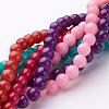 Natural Mashan Jade Round Beads Strands G-D263-6mm-M-1