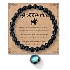 Birthstone Natural Black Obsidian Round Bead Stretch Bracelets QA9771-11-1