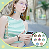  48Pcs 8 Colors Alloy Printed Pendants FIND-PH0021-12-6