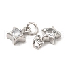 Brass Cubic Zirconia Charms KK-E068-VB227-3