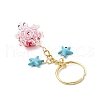Glass and Synthetic Turquoise Turtle keychains KEYC-MZ00040-03-4