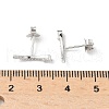 925 Sterling Silver Clear Cubic Zirconia Stud Earrings EJEW-Q032-01E-P-5