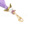 Angel Glass Pearl & MIYUKI Seed Beaded & Polycotton Tassel Pendant Decorations HJEW-MZ00197-01-2