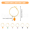 6 Pair 6 Style Natural Mixed Gemstone Nuggets Dangle Hoop Earrings EJEW-AB00050-2