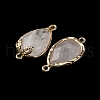 Natural Quartz Crystal Faceted Teardrop Connector Charms G-B081-03G-16-1