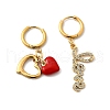 Heart & Word LOVE 304 Stainless Steel Micro Pave Clear Cubic Zirconia Hoop Earrings EJEW-B140-07G-4