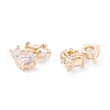 Rack Plating Brass Cubic Zirconia Charms ZIRC-C026-13LG-2