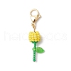 Mother's Day Carnation Glass Seed Beads & Acrylic Dendant ecorations HJEW-MZ00228-01-2