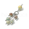 Synthetic Aqua Terra Jasper Round Tassel Big Pendants PALLOY-JF03281-01-3