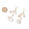 304 Stainless Steel Shell Shape Dangle Earrings EJEW-JE06382-01-3