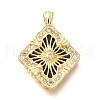 Brass Micro Pave Cubic Zirconia Acrylic Pendants ZIRC-D275-02G-03-1