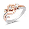 Alloy Micro Pave Cubic Zirconia Finger Rings FS-WGEF5D1-05-4