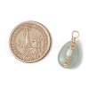 Copper Wire Wrapped Natural Green Aventurine & Natural Cultured Freshwater Pearl Beads Pendants PALLOY-JF03645-02-2