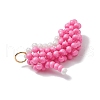 Glass Seed Beaded High Heel Pendants PALLOY-CJ00140-4