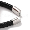 Men's Braided Black PU Leather Cord Bracelets BJEW-K243-27AS-4