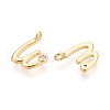Brass Micro Pave Cubic Zirconia Charms KK-N263-97G-W-2