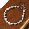 Natural Amazonite Beaded Bracelets BJEW-JB05265-03-5
