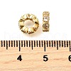 Flat Round Brass Micro Pave Cubic Zirconia Spacer Beads KK-L230-02G-02-2