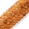 Round Natural Citrine Beads Strands X-G-K068-12A-6mm-1