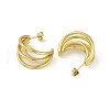 PVD Vacuum Plating 201 Stainless Steel Split Stud Earrings for Women EJEW-F345-01G-2