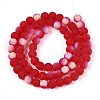 Frosted Transparent Glass Beads Strands GLAA-T032-T6mm-MBB09-2