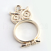 Rack Plating Alloy Owl Pendant Rhinestone Settings PALLOY-S047-16E-FF-2