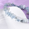 Natural Aquamarine Chip Beaded Stretch Bracelets for Women Men BJEW-K277-01-2