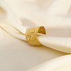 Adjustable Stainless Steel Textured Wide Cuff Rings with Folded Wrinkles for Women GM6773-3