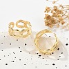 Brass Chain Shape Cuff Rings for Women RJEW-B119-11G-1