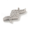 Brass Micro Pave Clear Cubic Zirconia Connector Charms KK-G493-03P-01-2