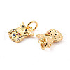 Rack Plating Brass Micro Pave Cubic Zirconia Charms ZIRC-C035-05G-2