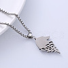 Viking Pirate Wolf Head Stainless Steel Pendant Necklaces LU3872-3
