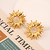 Vintage Stainless Steel Sunflower Stud Earrings & Pendant Necklaces Sets for Women KZ0138-1-3