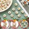   80Pcs 4 Styles Snowman Theme Printed Wood European Beads WOOD-PH0003-04B-4