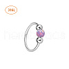316L Surgical Stainless Steel & Synthetic Opal Ball Hoop Nose Rings WGD306E-03-2