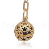 Golden Tone Brass Hollow Round Cage Pendants KK-J216-11G-2