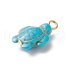 Dyed Synthetic Turquoise Pendants PALLOY-JF01906-02-4