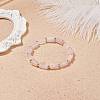 Natural Rose Quartz Column Beaded Stretch Bracelet BJEW-JB08596-02-2