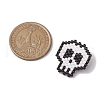 Halloween Skull Glass Seed Beads Brooch JEWB-BR00166-3