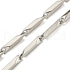 201 Stainless Steel Rectangle Bar Link Chain Necklace NJEW-Q336-05A-P-5
