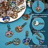 36Pcs 9 Styles Flat Round with Tree of Life Natural Gemstone Chips Pendant Decorations HJEW-FH00052-4