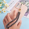 Non-Magnetic Synthetic Hematite & 304 Stainless Steel Round Beaded Mobile Straps HJEW-SW00043-01-5