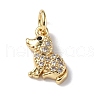 Brass Micro Pave Cubic Zirconia Charms ZIRC-F131-04G-1