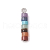 7 Chakra Mixed Gemstone Disc Beaded Pendants PALLOY-JF02743-01-3