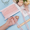 MAYJOYDIY US 1Pc Polyester Pleated Lace Trim with Gold Metallic Thread DIY-MA0006-64A-3