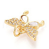 Brass Micro Pave Clear Cubic Zirconia Pendants KK-N268-13G-2