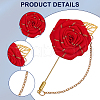 Flower Polyester Ribbon Brooches JEWB-WH20006-02A-6